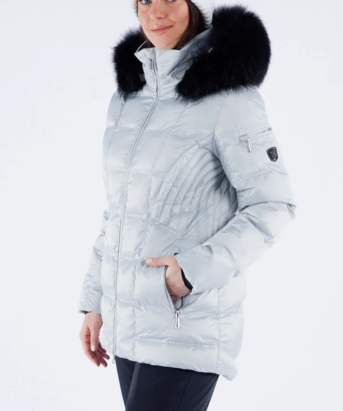 Women's Nikki Quilted Jacket with Removable Fur Ruff