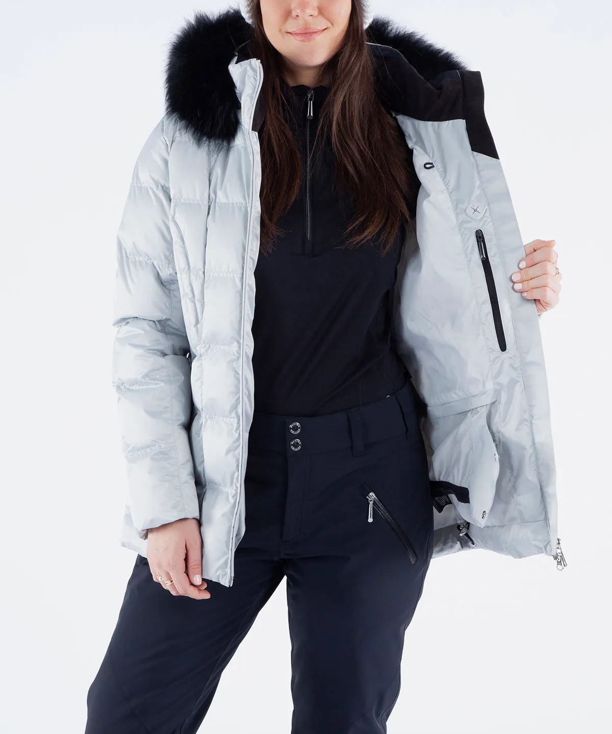 Women's Nikki Quilted Jacket with Removable Fur Ruff