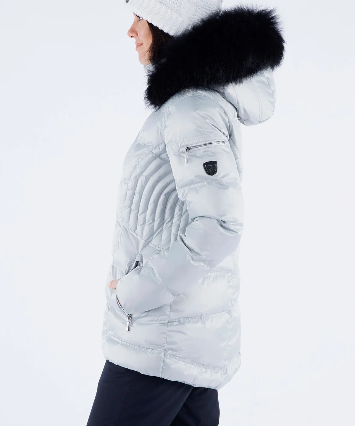 Women's Nikki Quilted Jacket with Removable Fur Ruff