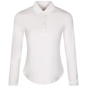 Womens Opal LS Stretch Jersey Polo White - SS24