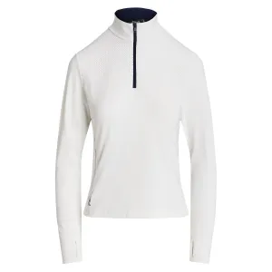 Womens Performance Quarter Zip Pullover Ceramic White/Refined Navy - SS24
