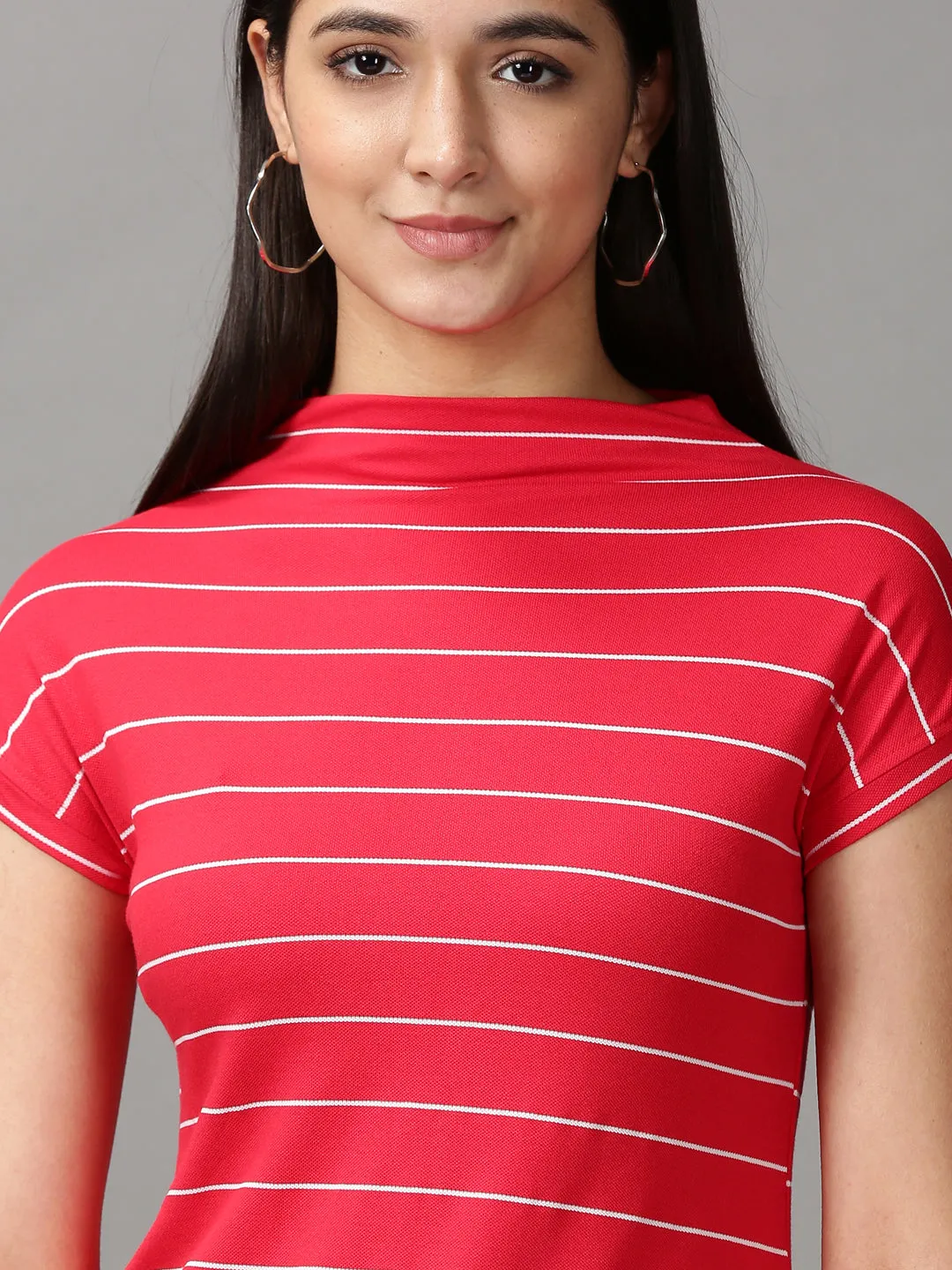 Women's Red Striped Top