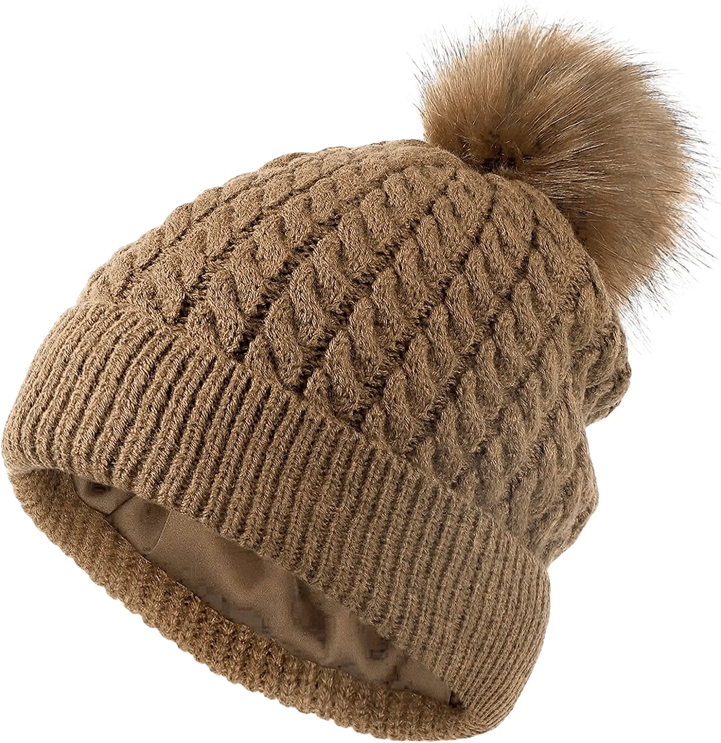 Women's Warm Fleece lined Winter Beanie Hat