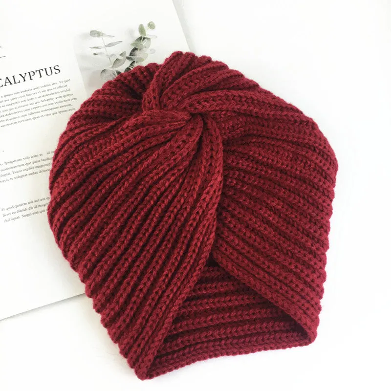 Women's wool knitting Indian hat Autumn and winter warm hat Winter hat