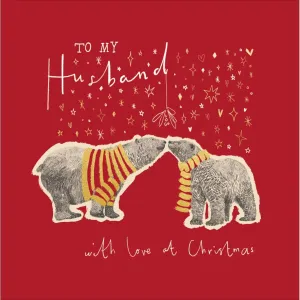 Woodmanstern Two Bears Under the Misletoe Husband Christmas Card - 610929