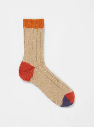 Wool 4 Colour Socks Orange