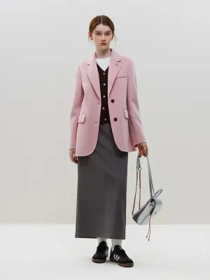 Wool Commuter Short Double-sided Single-breasted Two-button Office Lady Simple Elegant Coat