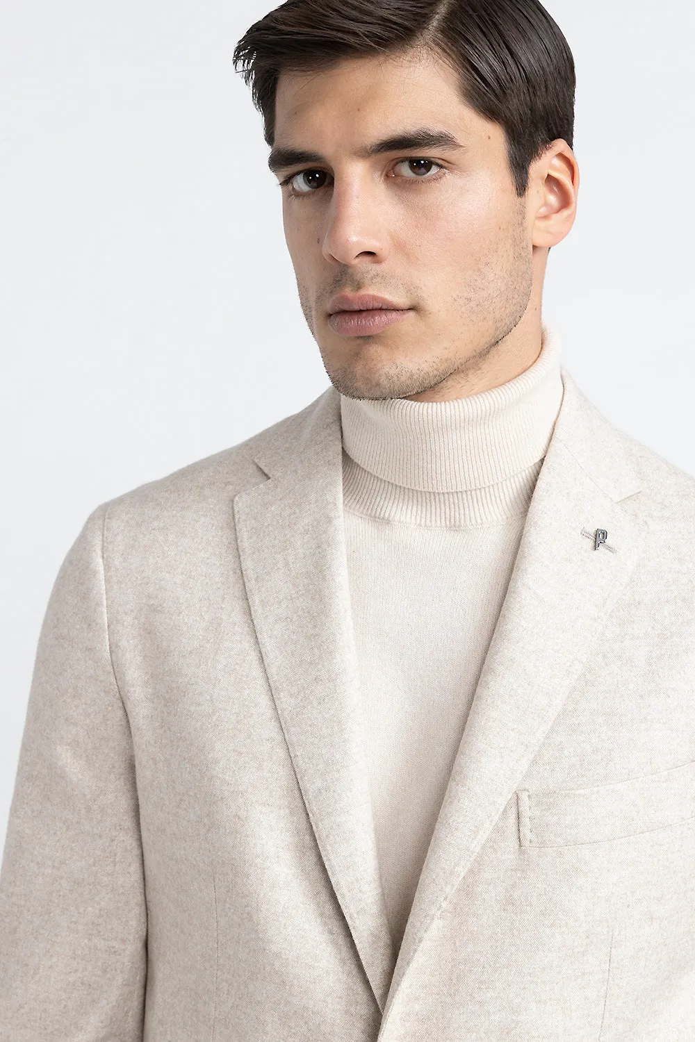 Wool, silk and cashmere tweed single-breasted blazer