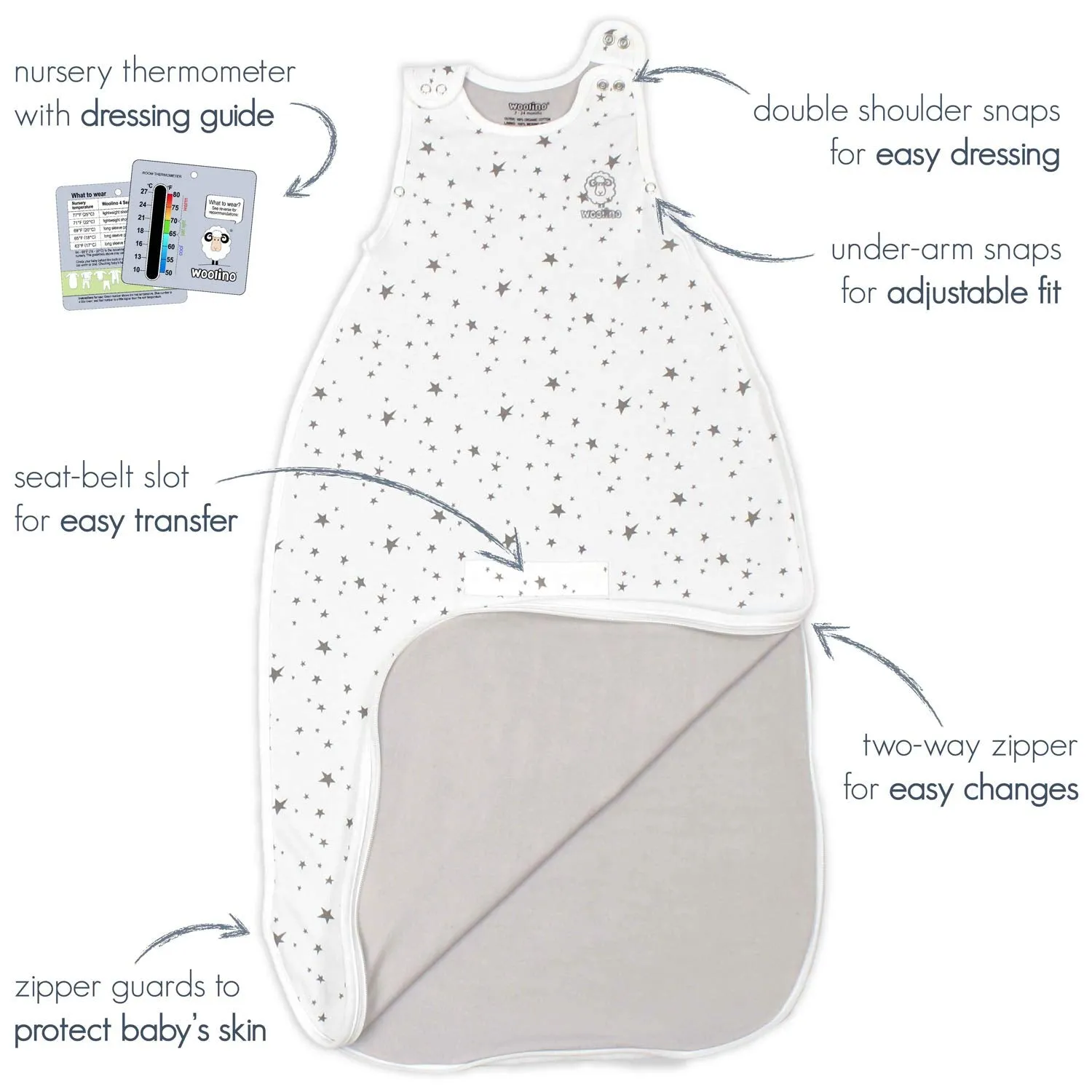 Woolino: 100% Natural 4 Season Ultimate Baby Sleep Bag