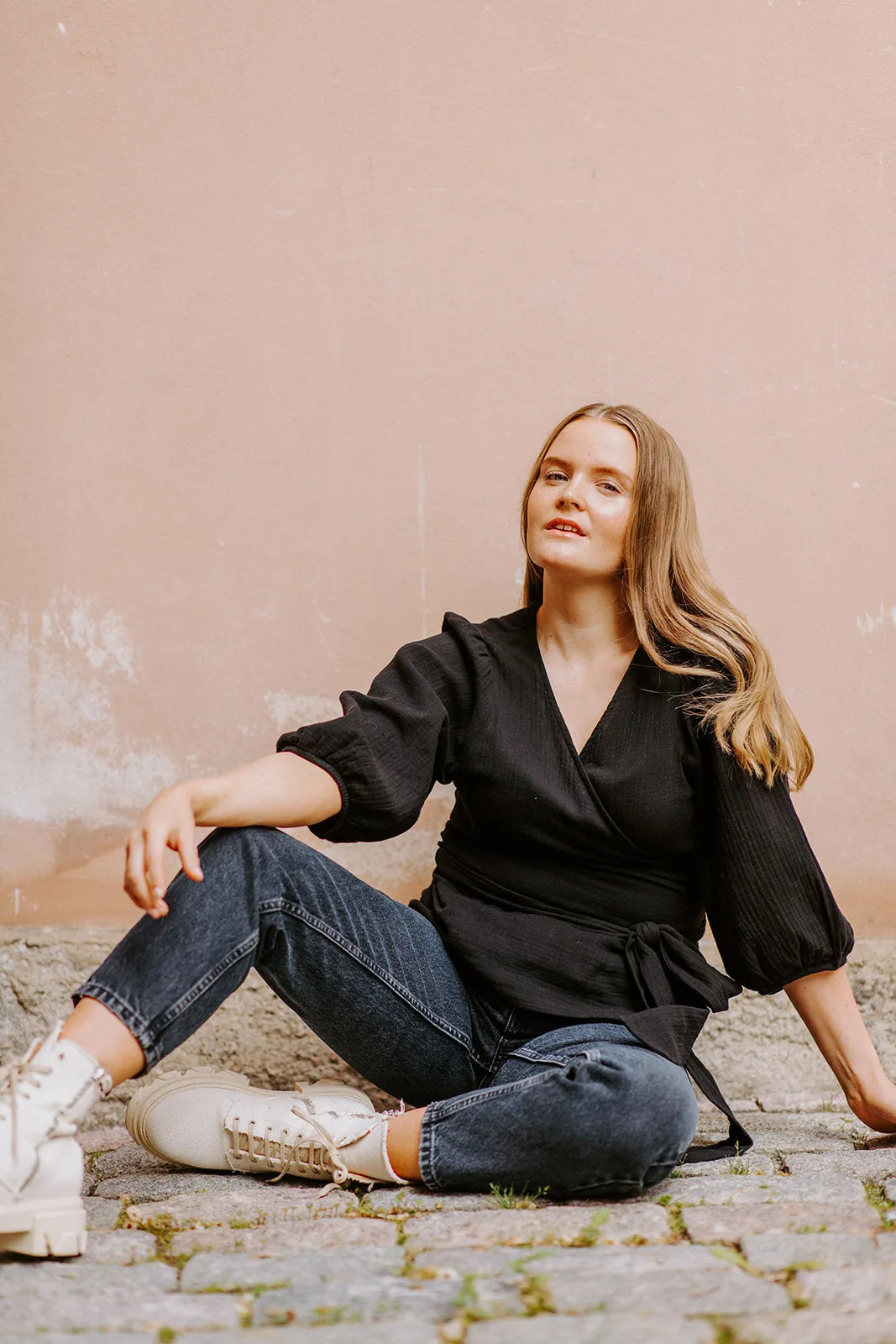 Wrap Blouse Black