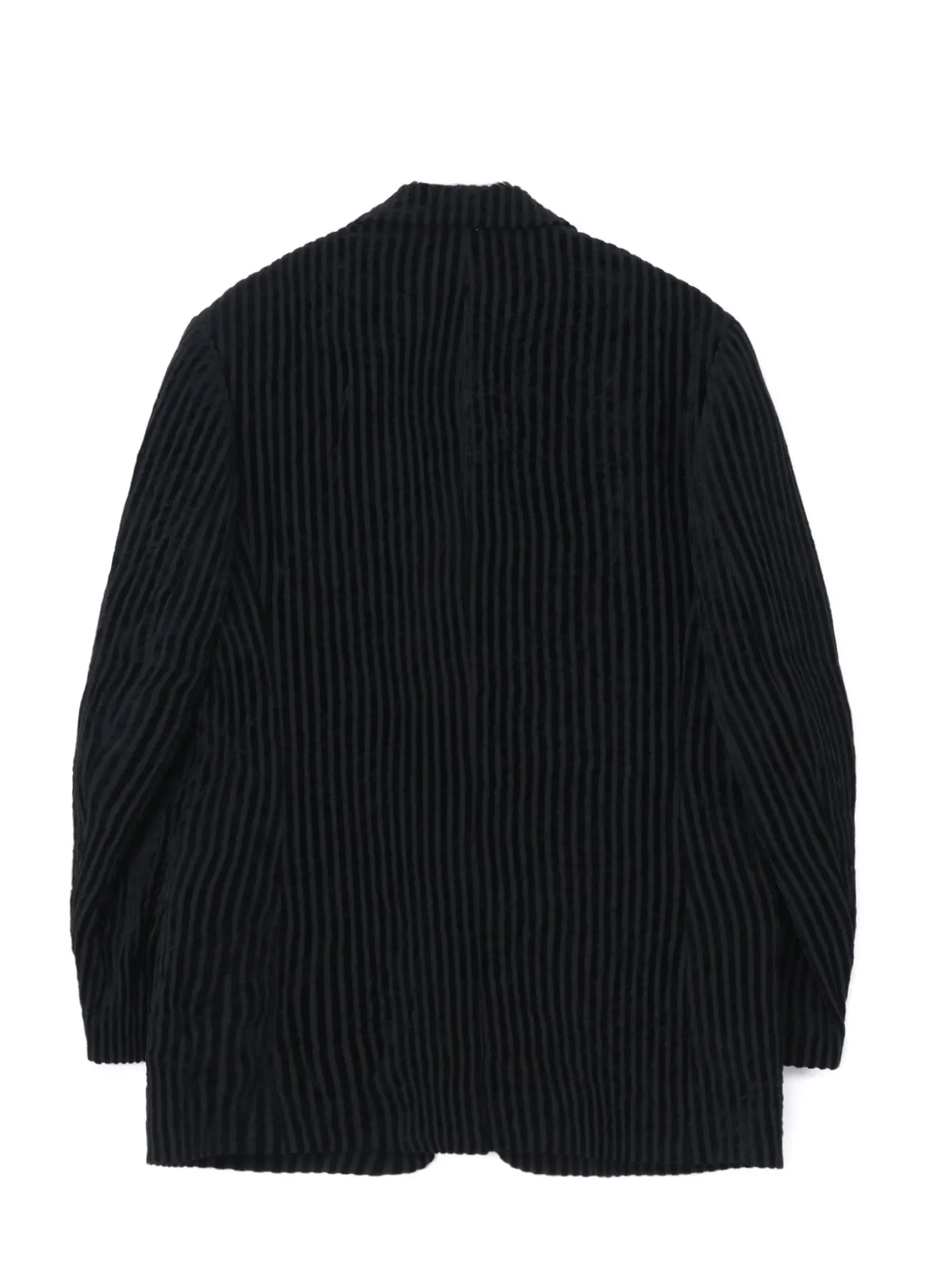 WRINKLED STRIPED 3-BUTTON JACKET WITH PEAK LAPELS