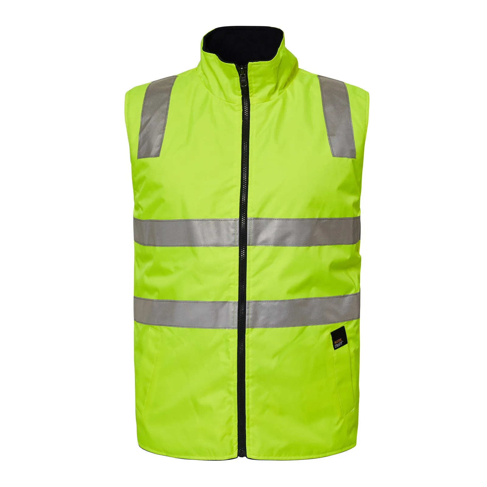 WW9023 HI VIS REVERSIBLE FLEECE REFLECTIVE VEST