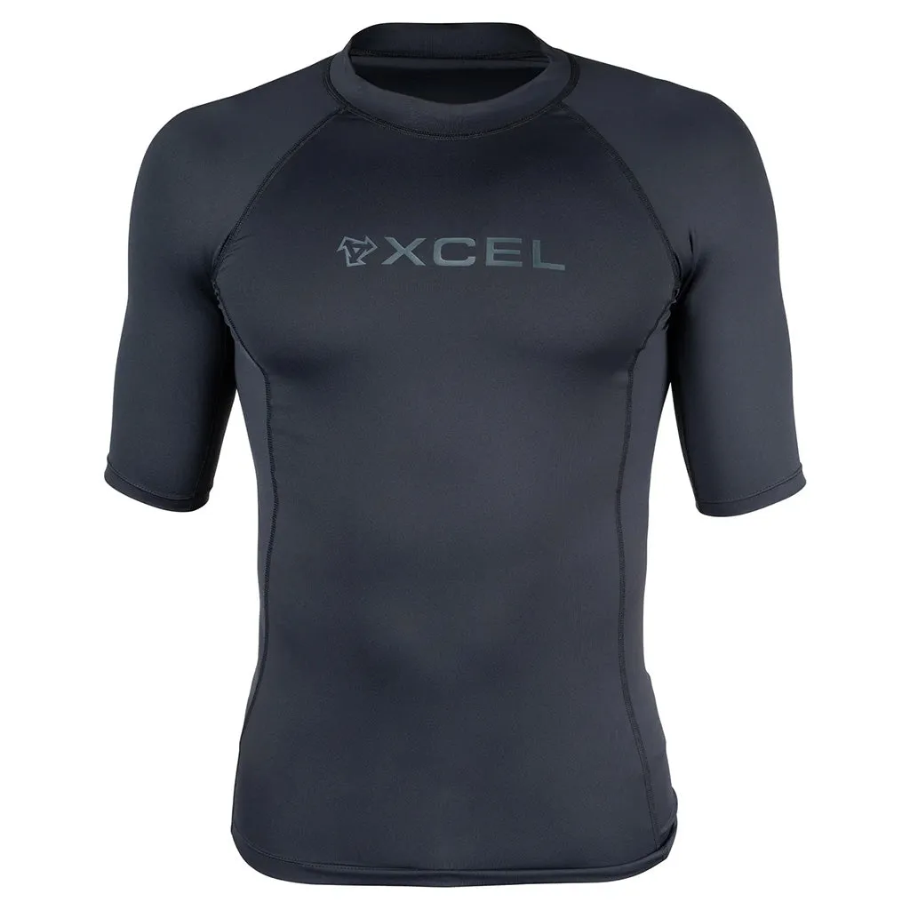 Xcel Mens Premium Stretch S/S UV Rashguard - Black