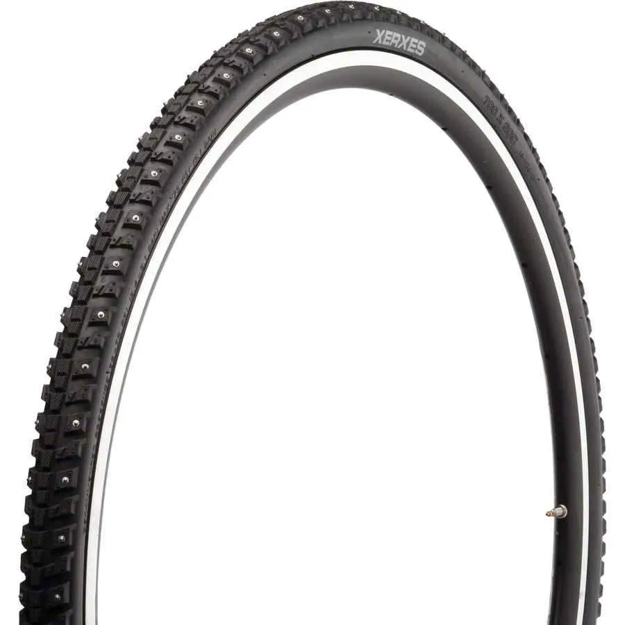 Xerxes 700 x 30 Studded Commuter Bike Tire, 140 Steel Carbide Studs, 33tpi, Wire Bead