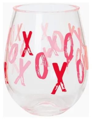 XOXO Stemless Acrylic Wine Glass