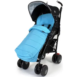 XXL Large Luxury Foot-muff And Liner For Maclaren Techno XT - Ocean (Blue)