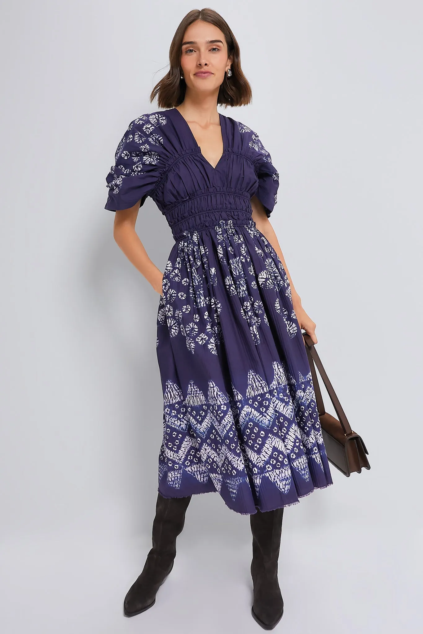Yana Tie Dye Shortsleeve V-Neck Dress