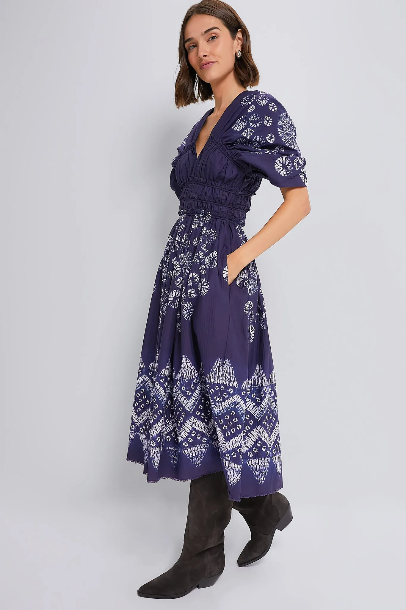 Yana Tie Dye Shortsleeve V-Neck Dress