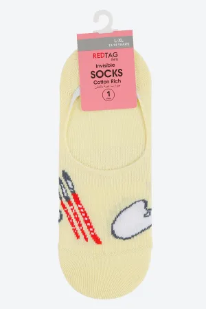 Yellow Jacquard Invisible Socks
