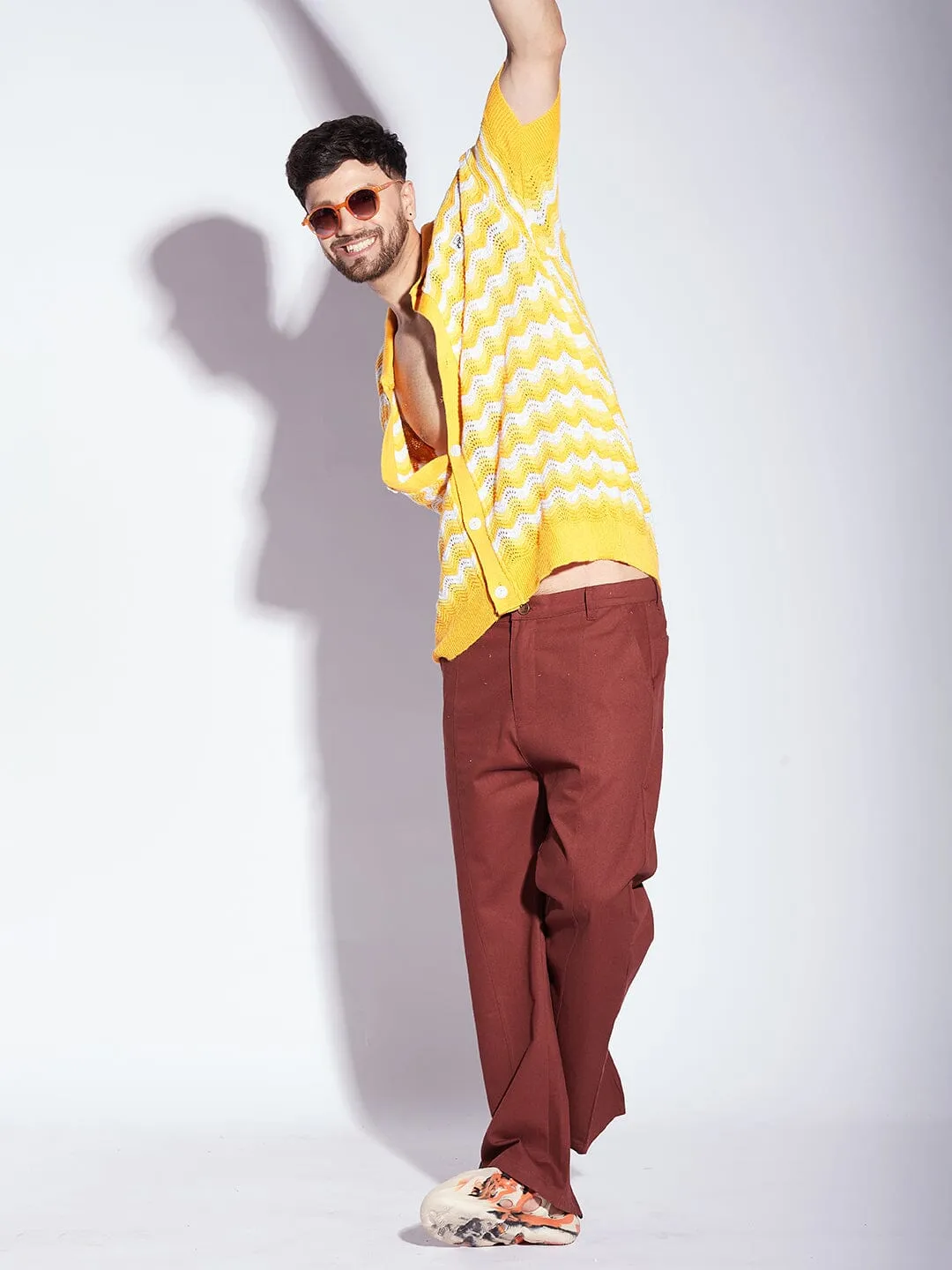 Yellow Wavy Knitted Shirt