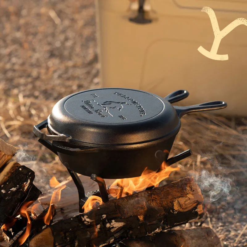 Yellowstone™ Seasoned Cast Iron Bucking Bronco Combo Cooker