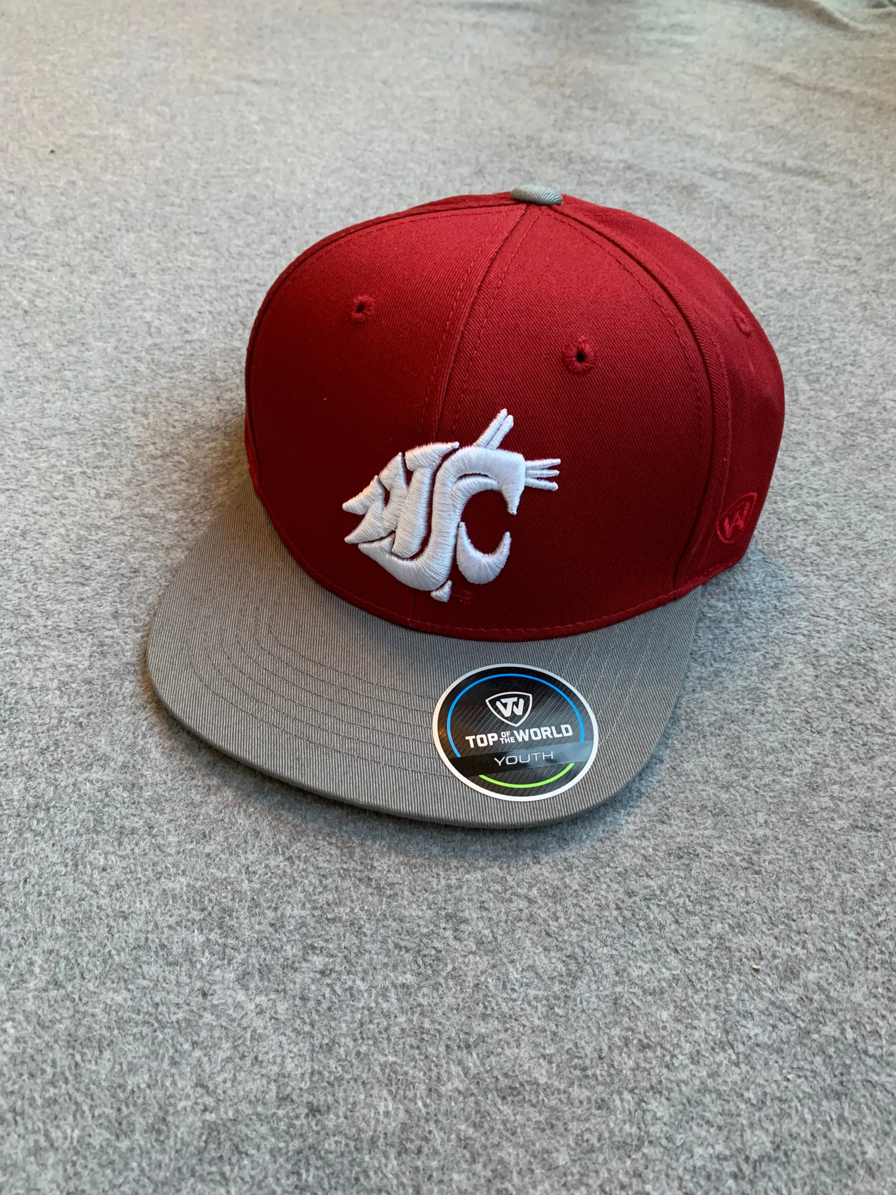 Youth Crimson & Grey Flat Bill Adjustable Hat
