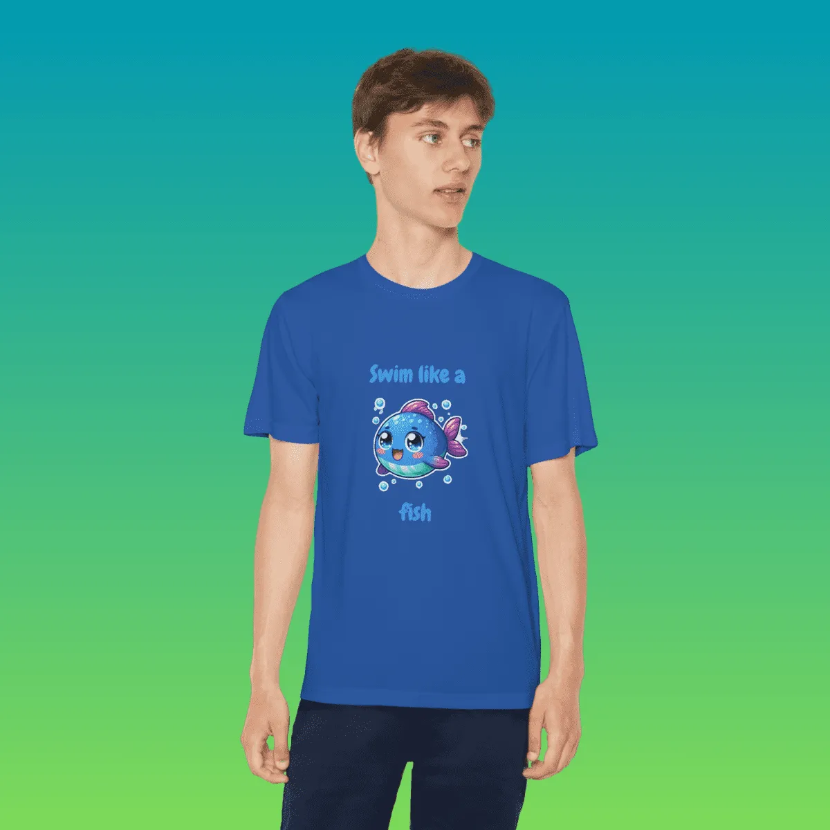 Youth Swim Like A Fish Moisture-Wicking Tee
