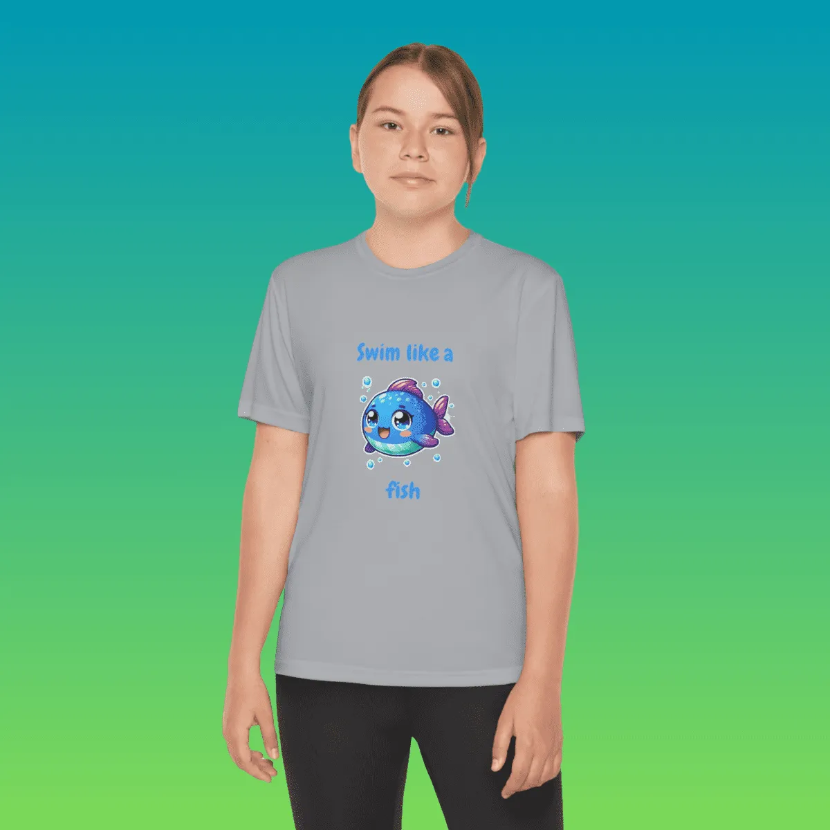Youth Swim Like A Fish Moisture-Wicking Tee