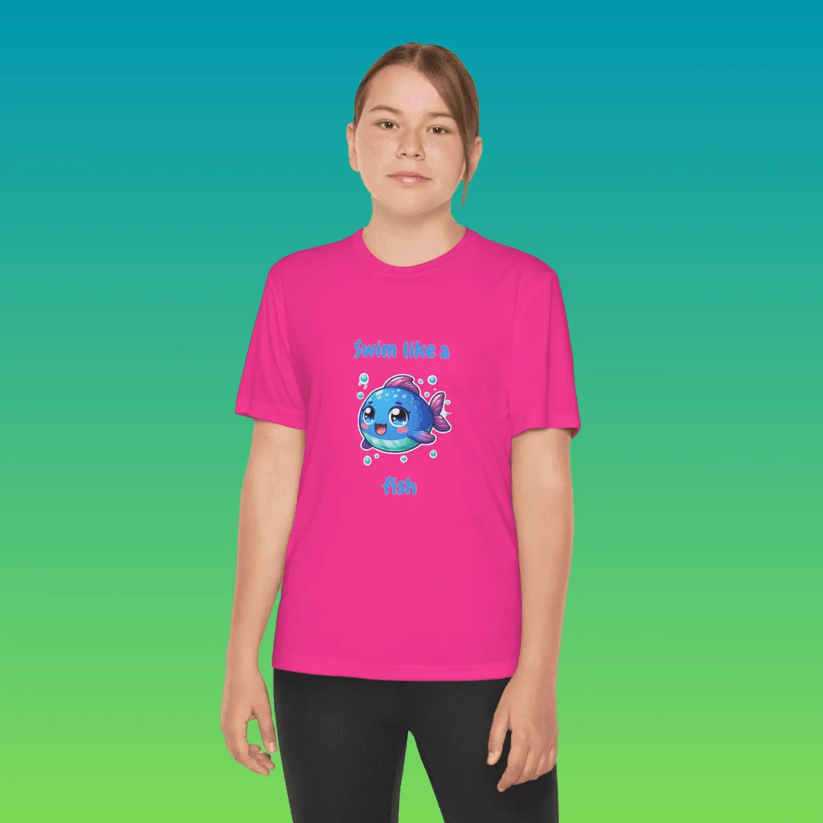Youth Swim Like A Fish Moisture-Wicking Tee