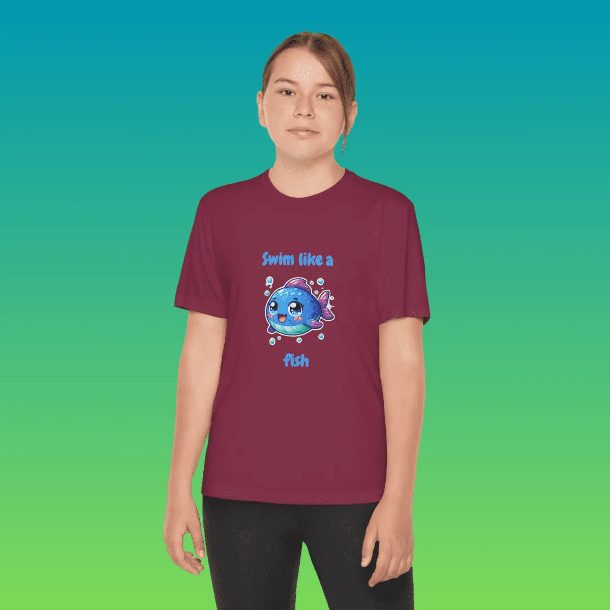 Youth Swim Like A Fish Moisture-Wicking Tee