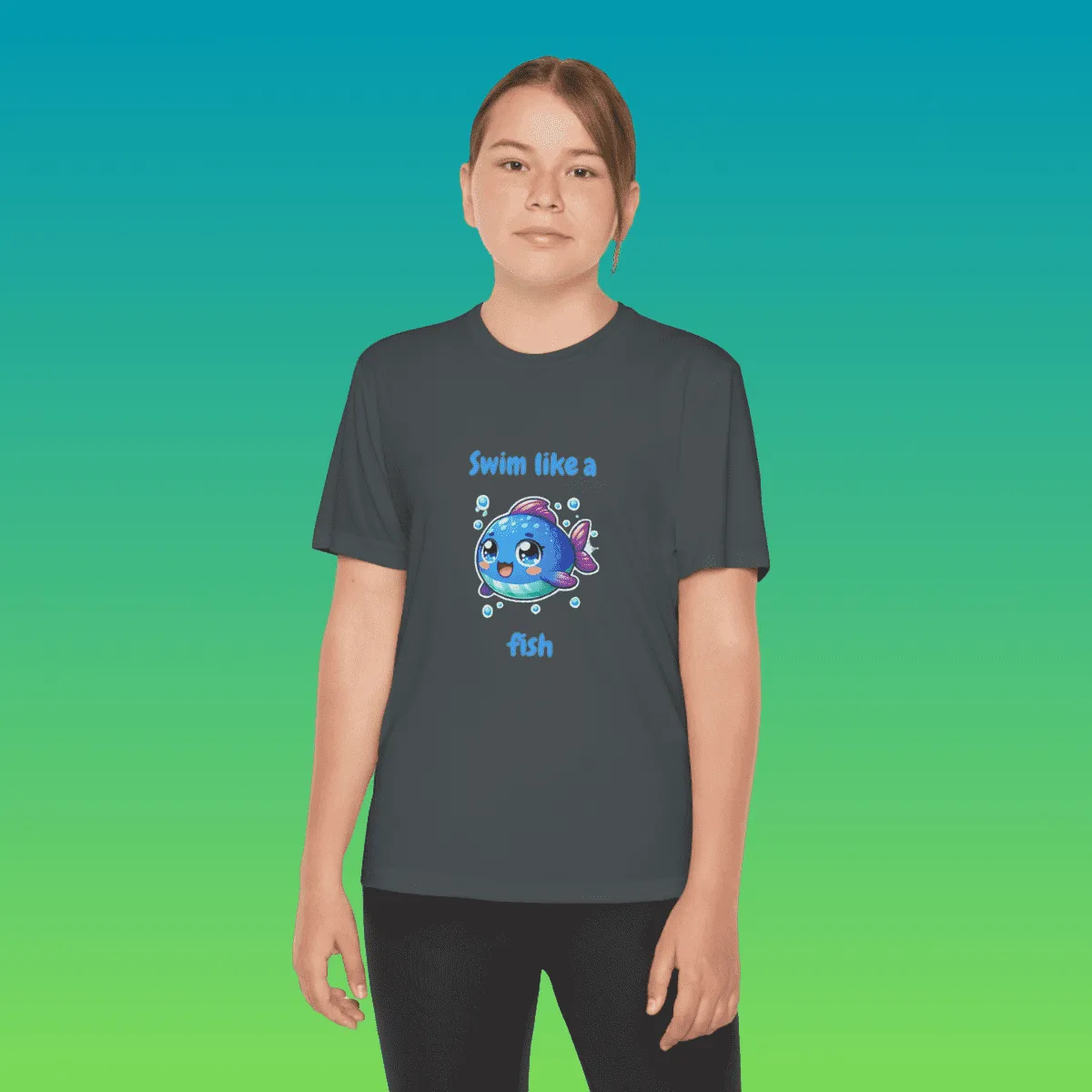 Youth Swim Like A Fish Moisture-Wicking Tee