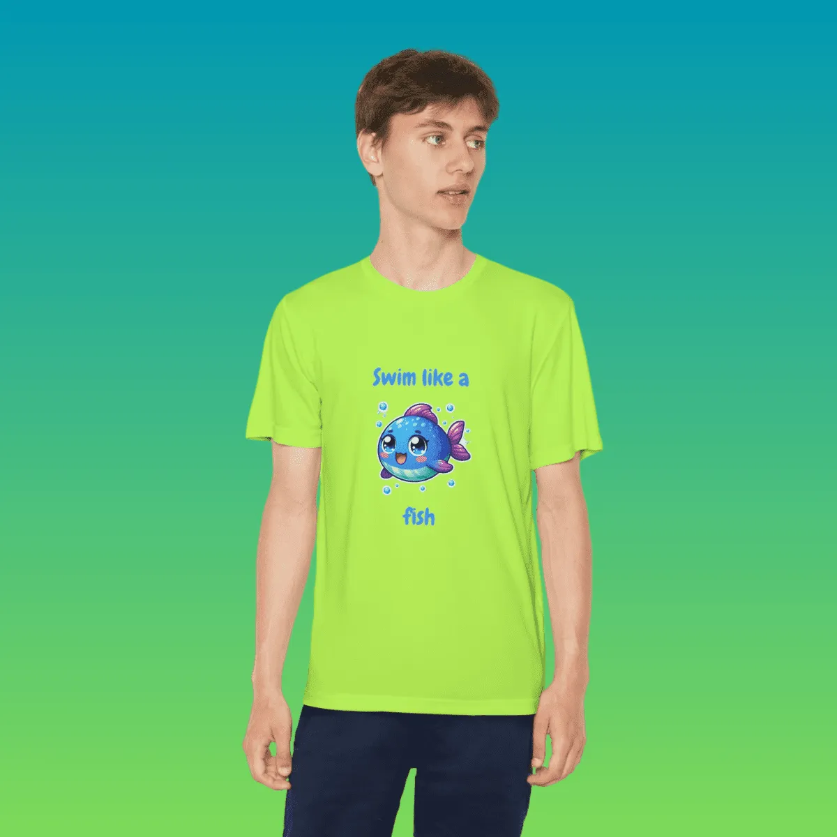 Youth Swim Like A Fish Moisture-Wicking Tee