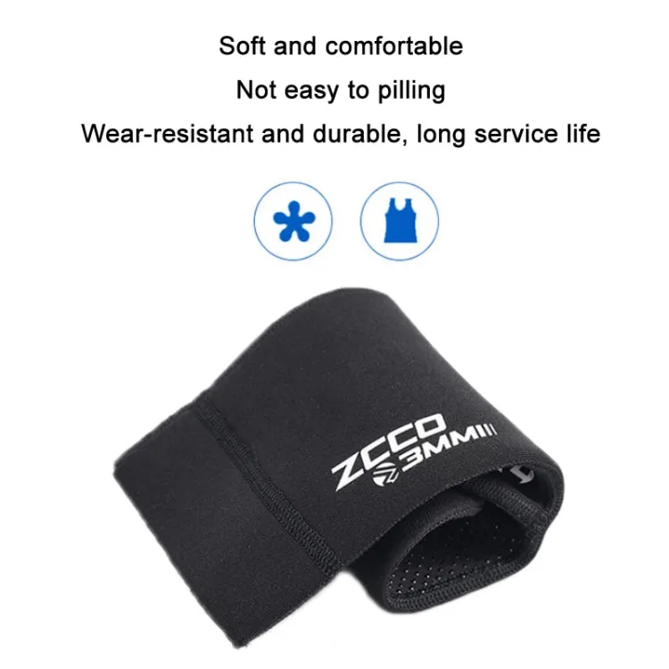 ZCCO 3mm Warm Non-Slip Diving Socks Anti-Wear Ankle Fins, Size:37-38(Black)