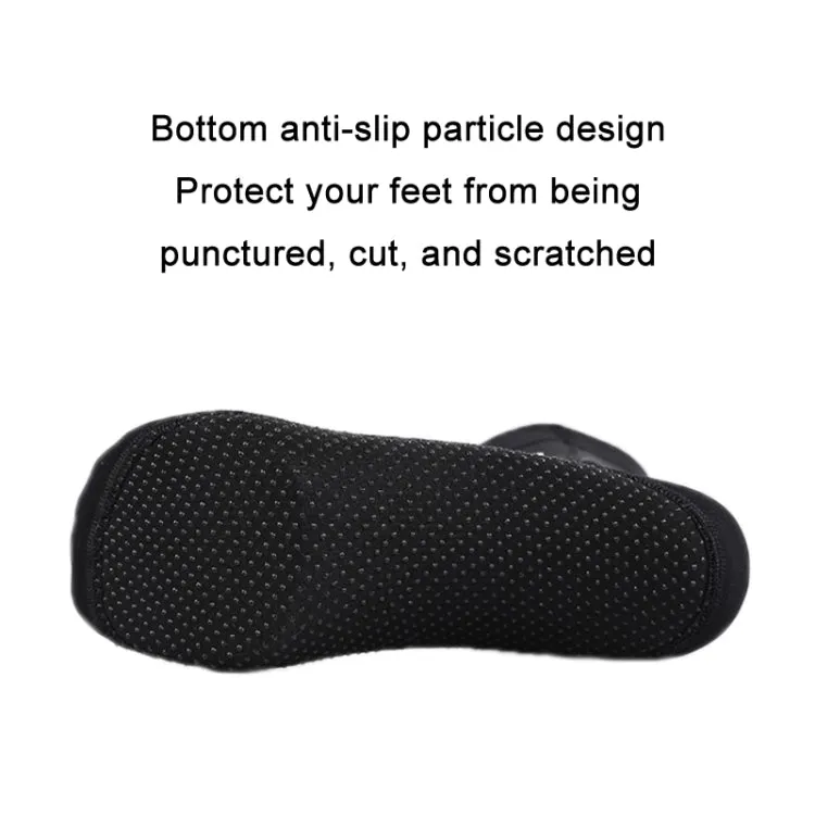 ZCCO 3mm Warm Non-Slip Diving Socks Anti-Wear Ankle Fins, Size:37-38(Black)