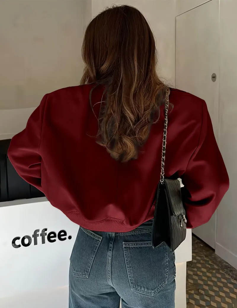 Zeagoo Women Bomber Jacket Casual Button Down Shackets