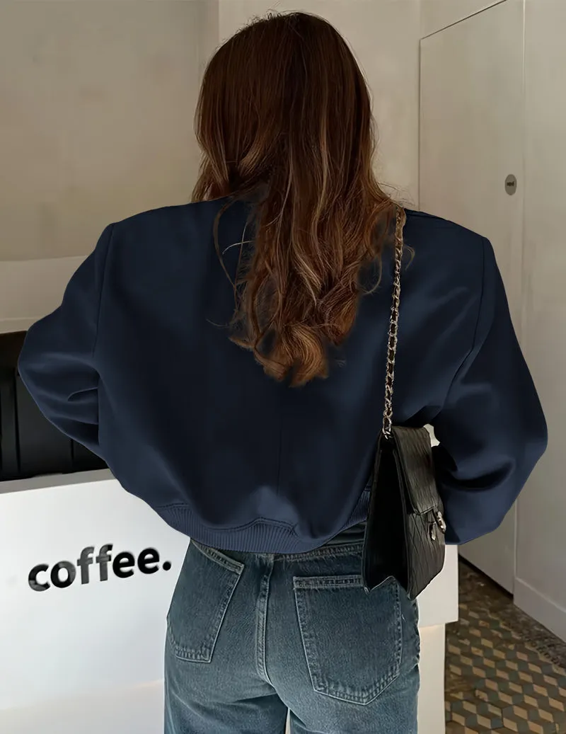 Zeagoo Women Bomber Jacket Casual Button Down Shackets