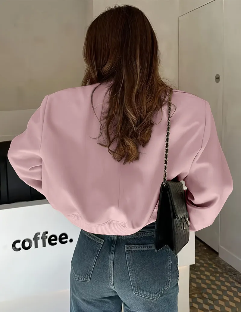 Zeagoo Women Bomber Jacket Casual Button Down Shackets