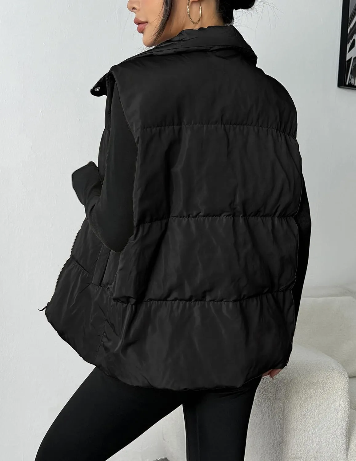 Zeagoo Women Puffer Vest Winter Warm Zip Up Padded Outerwear