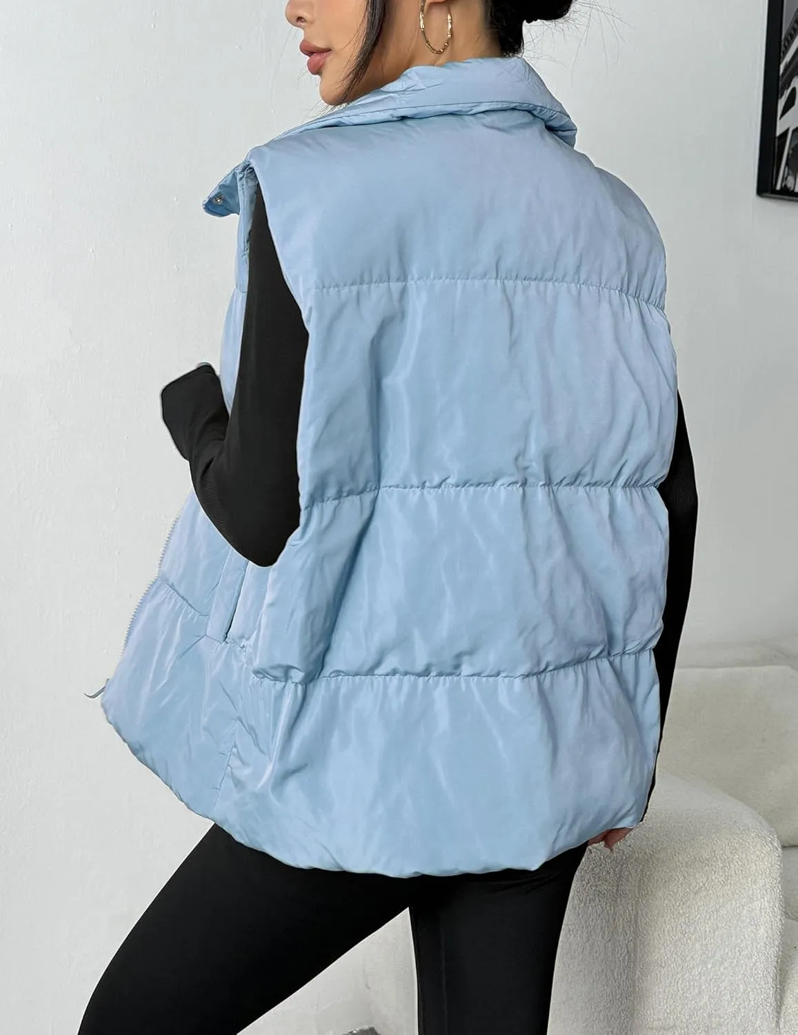 Zeagoo Women Puffer Vest Winter Warm Zip Up Padded Outerwear