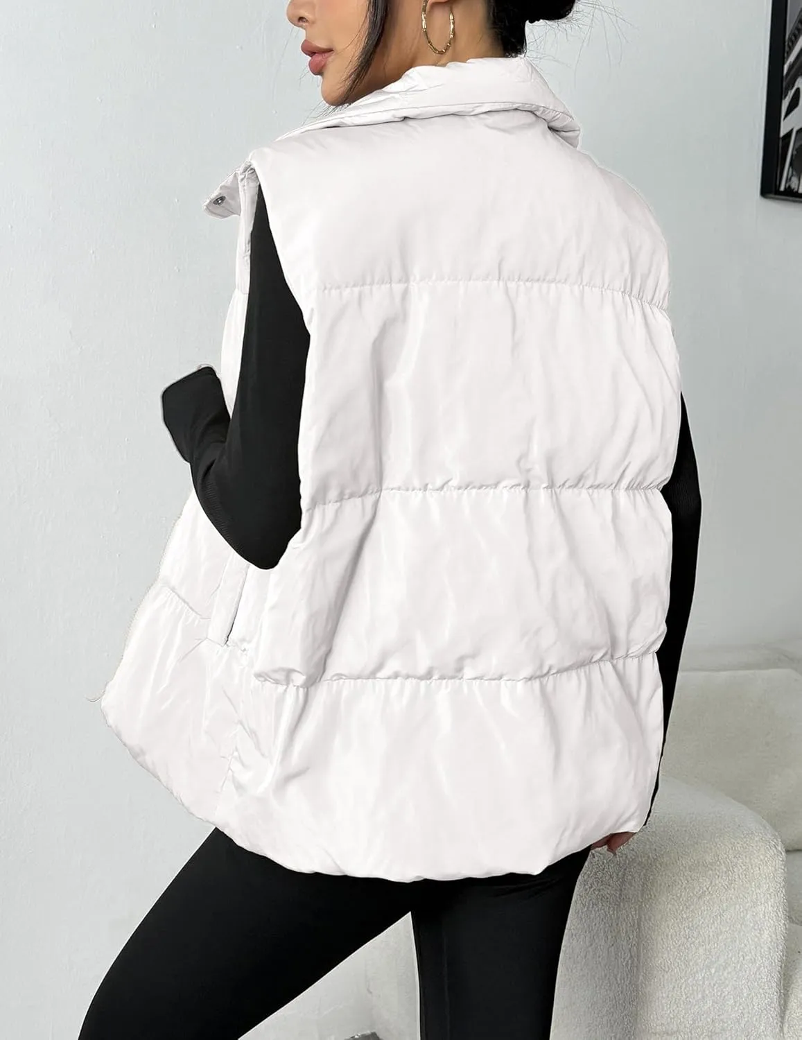Zeagoo Women Puffer Vest Winter Warm Zip Up Padded Outerwear