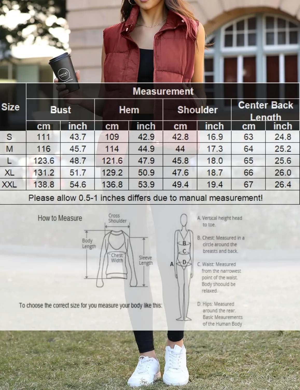 Zeagoo Women Puffer Vest Winter Warm Zip Up Padded Outerwear