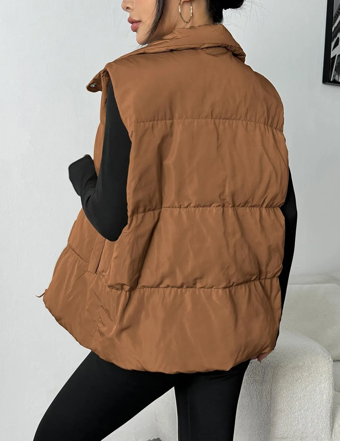 Zeagoo Women Puffer Vest Winter Warm Zip Up Padded Outerwear