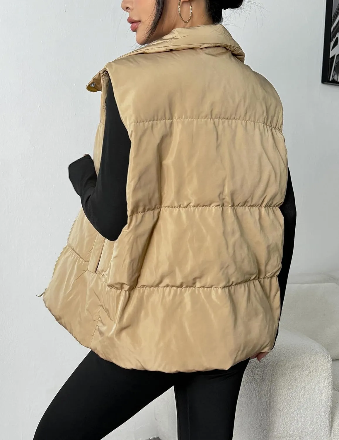 Zeagoo Women Puffer Vest Winter Warm Zip Up Padded Outerwear