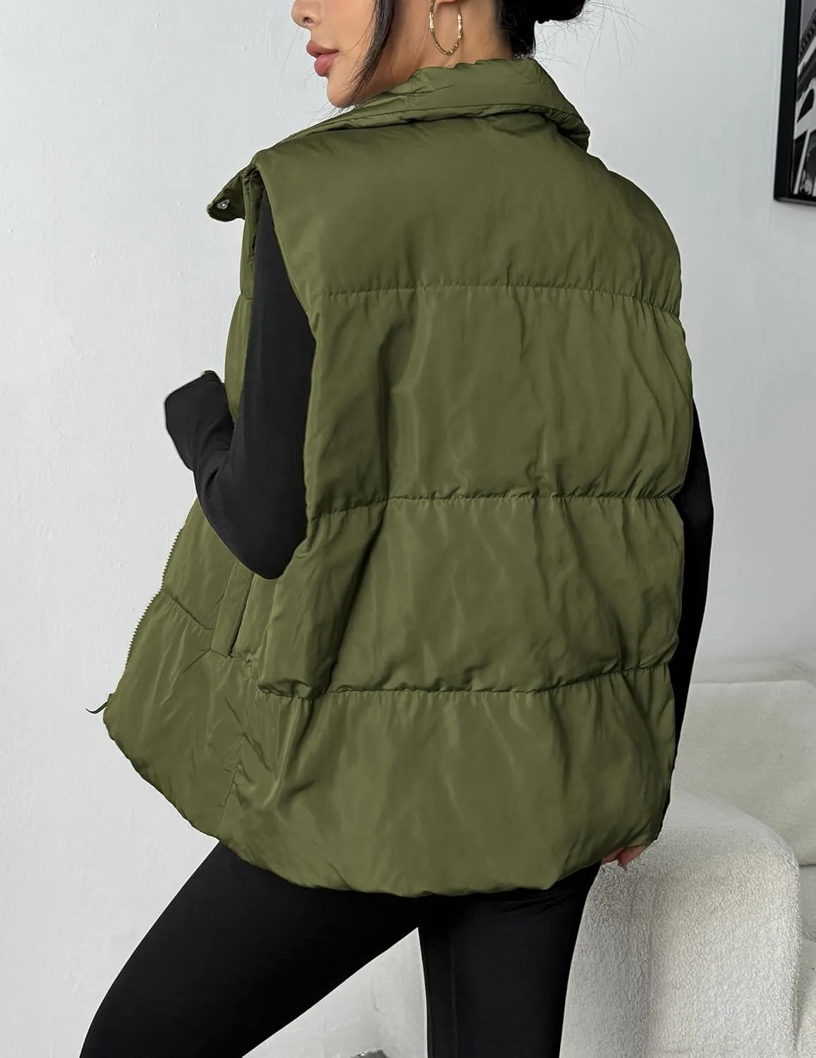 Zeagoo Women Puffer Vest Winter Warm Zip Up Padded Outerwear