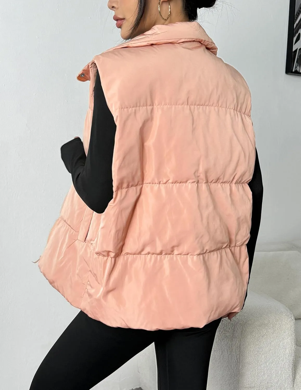 Zeagoo Women Puffer Vest Winter Warm Zip Up Padded Outerwear
