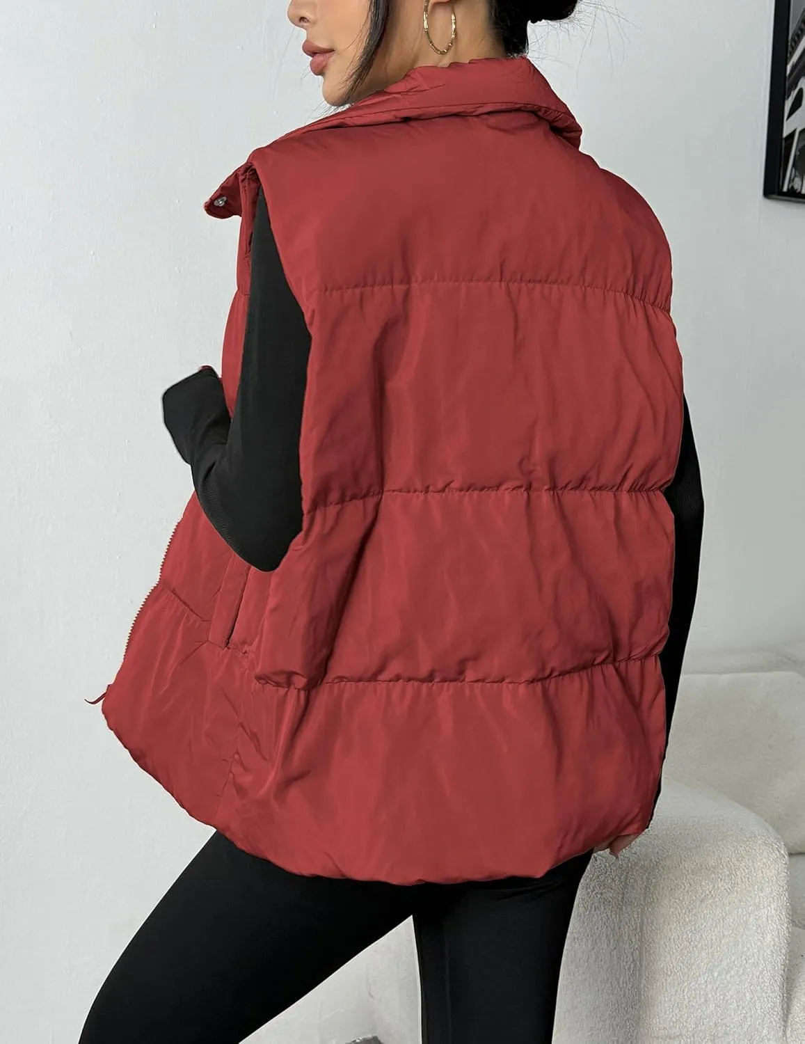 Zeagoo Women Puffer Vest Winter Warm Zip Up Padded Outerwear