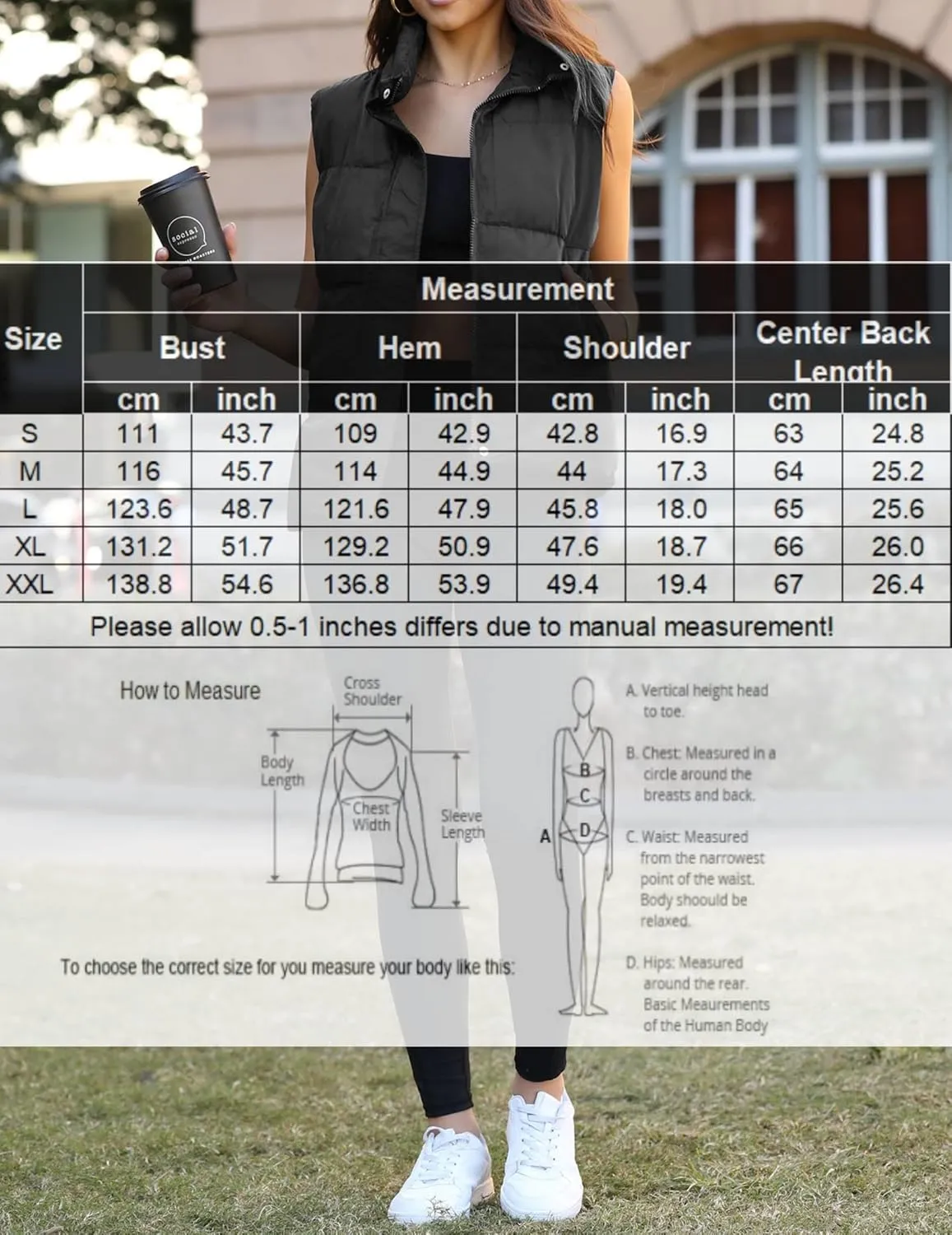 Zeagoo Women Puffer Vest Winter Warm Zip Up Padded Outerwear