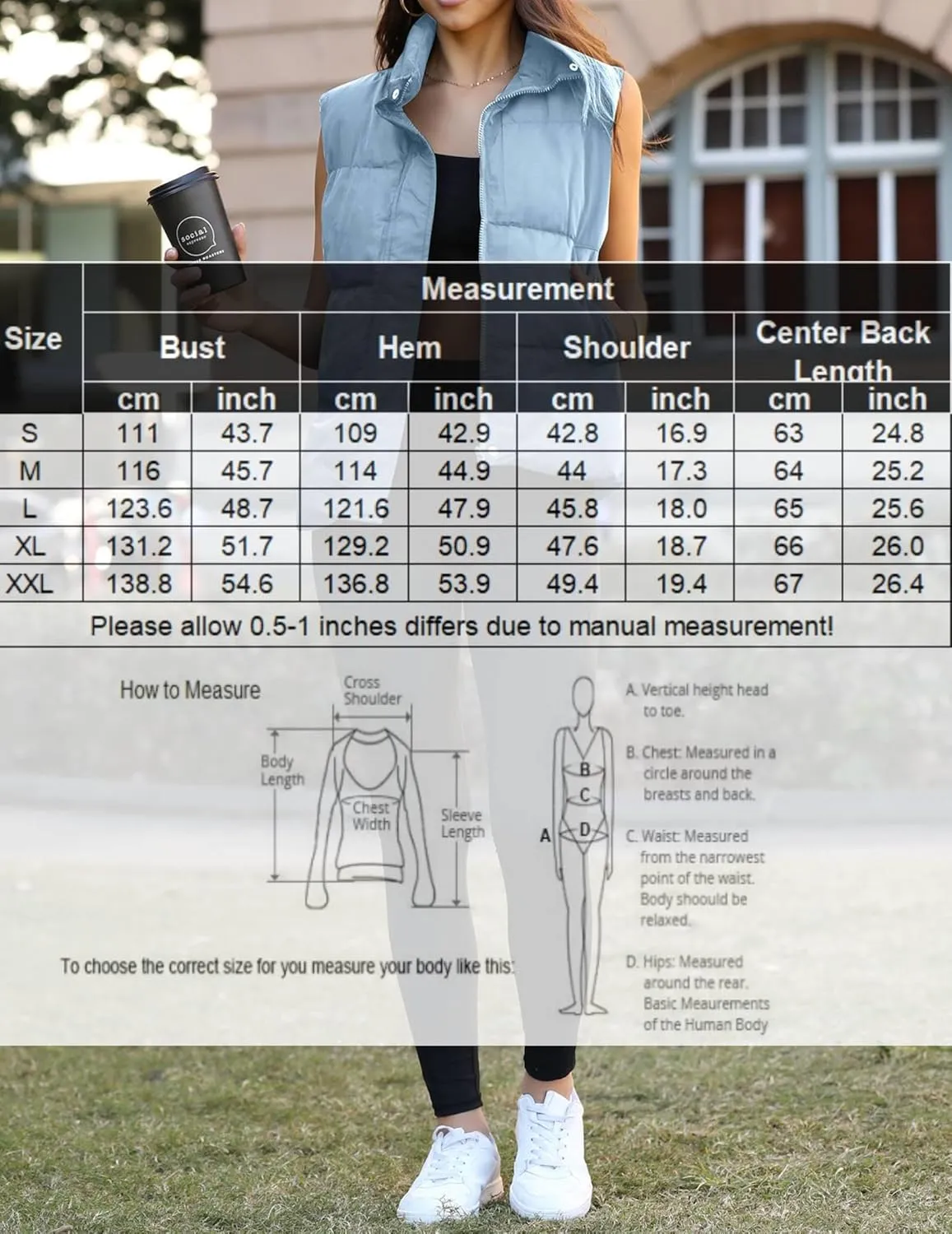 Zeagoo Women Puffer Vest Winter Warm Zip Up Padded Outerwear
