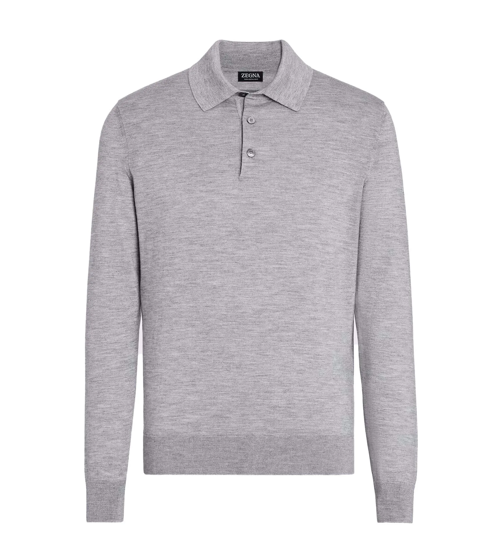 ZEGNA Cashmere Silk Long Sleeve Polo