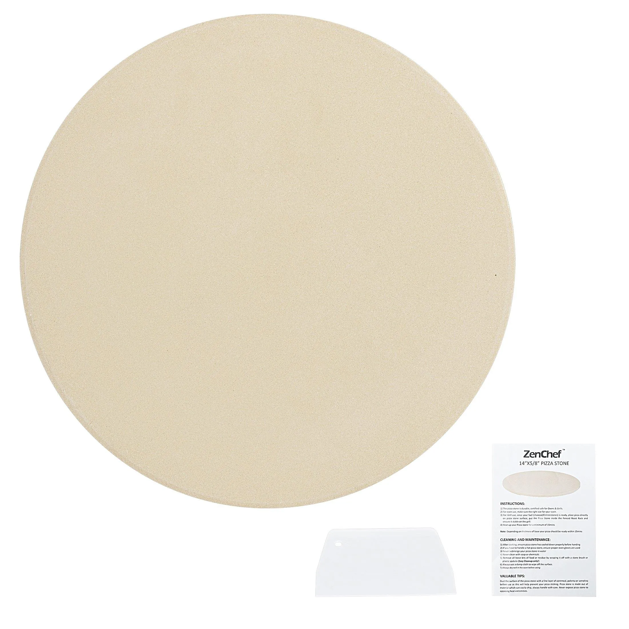 ZENY™ Pizza Stone, 14 Inch Cooking Stone for Oven, Ideal for Baking Crisp Crust Pizza Bread Cookies